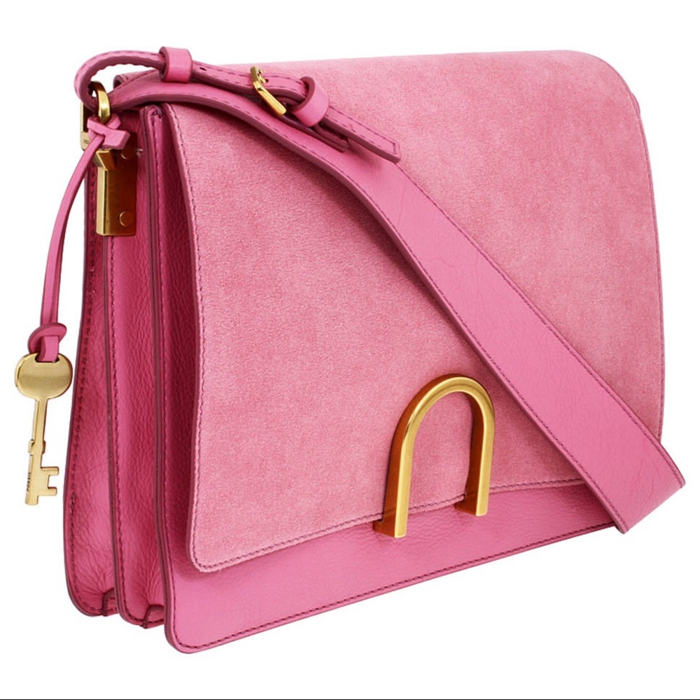 Fossil Finley Suede/Leather Shoulder Bag